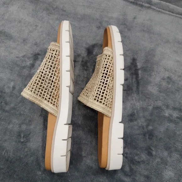 Matisse Sandals Womens 10M Beige Raffia Crochet Platform Slide Made In Italy - Picture 7 of 9